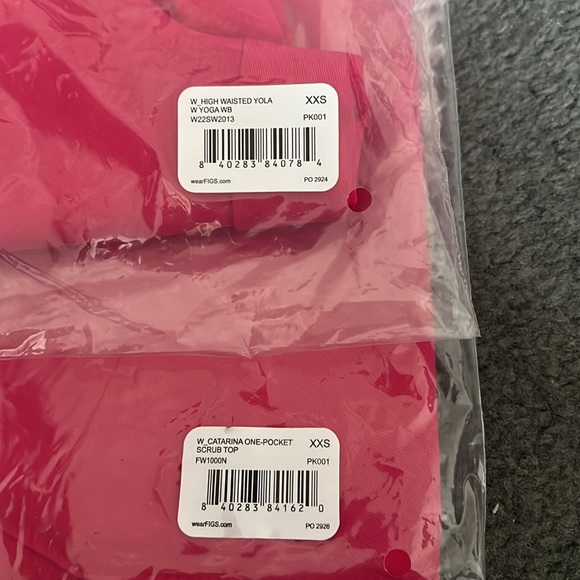 FIGS scrubs NWT Ultra Rose set — Catarina One Pocket and High Waisted Yola - Picture 2 of 2